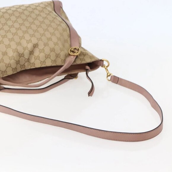 GUCCI GG Canvas Hand Bag 2way Beige Gold 323675 Auth BA5865 - Picture 9 of 16
